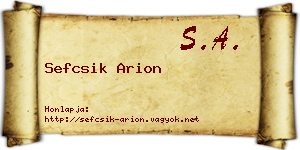 Sefcsik Arion névjegykártya